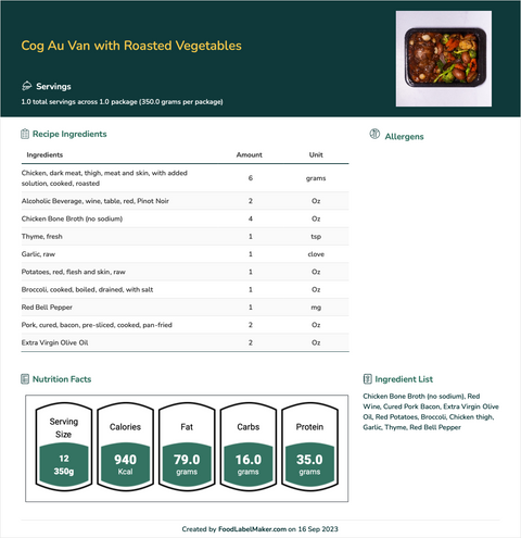 Cog Au Van with Roasted Vegetables