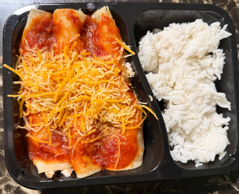 Roasted Chicken Enchiladas with Red Sauce